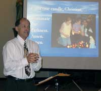 Robert Fontana presenting CLM's Light One Candle program